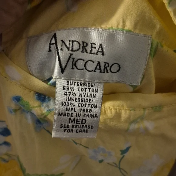 Andrea Viccaro Womens Sz Medium Floral Reversable Yellow Jacket - Picture 8 of 8